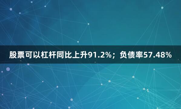 股票可以杠杆同比上升91.2%；负债率57.48%